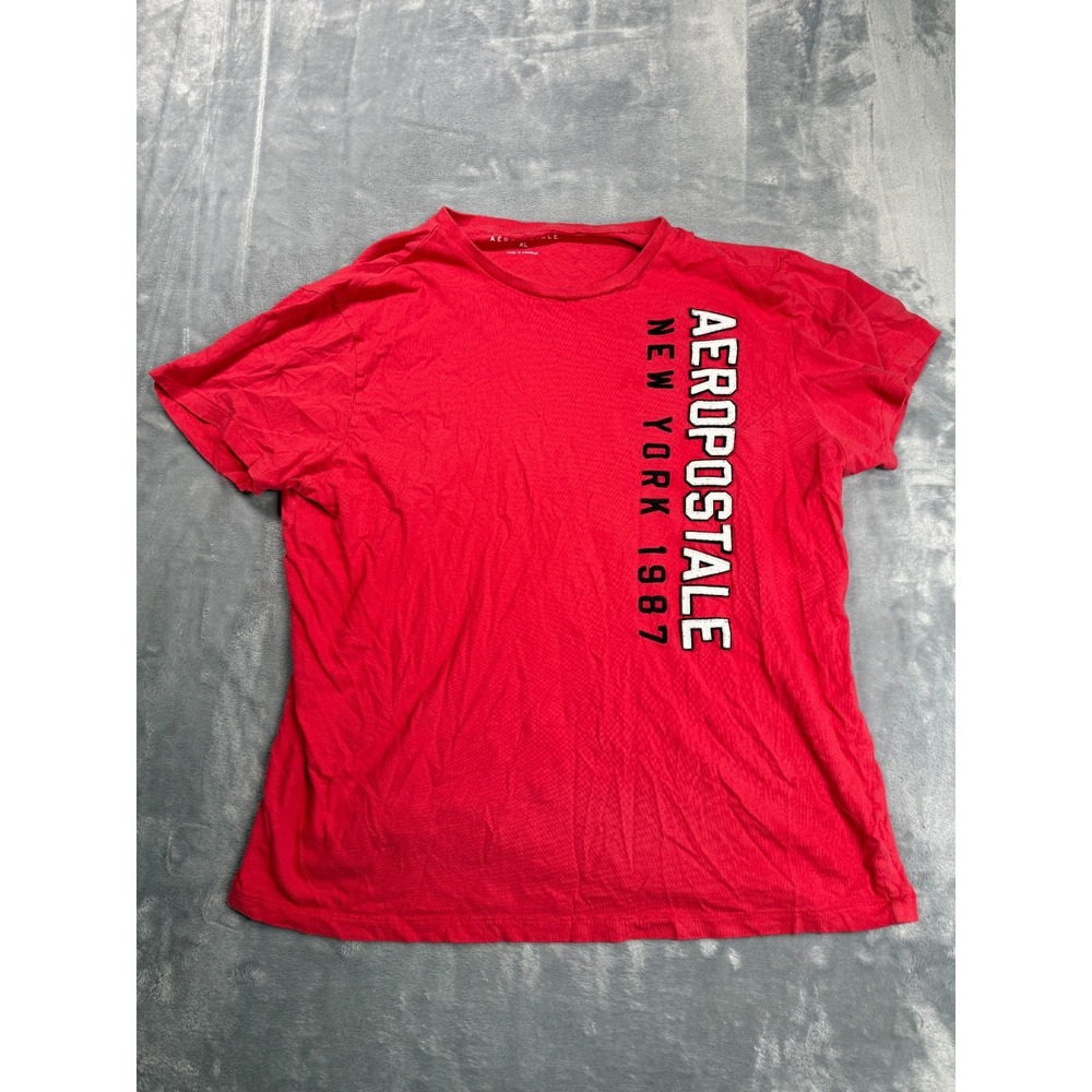 Aeropostale New York 1987 T Shirt Mens XL Red Cotton Short Sleeve Crew Neck Tee